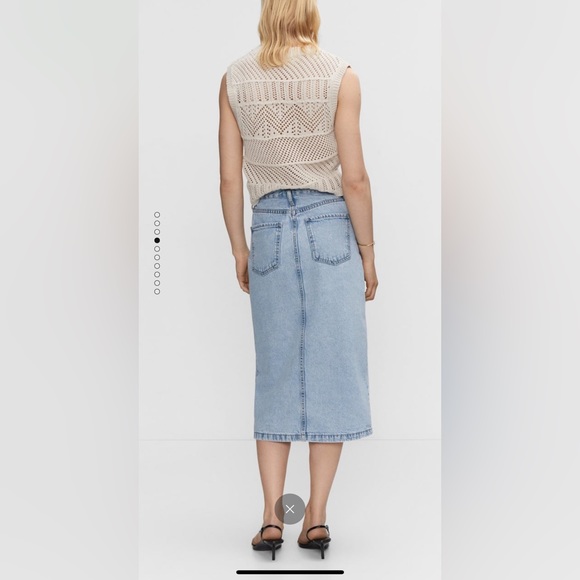 NWOT MANGO Denim Midi Skirt - Picture 3 of 12